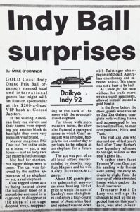 Courier Mail INDY BALL 1992